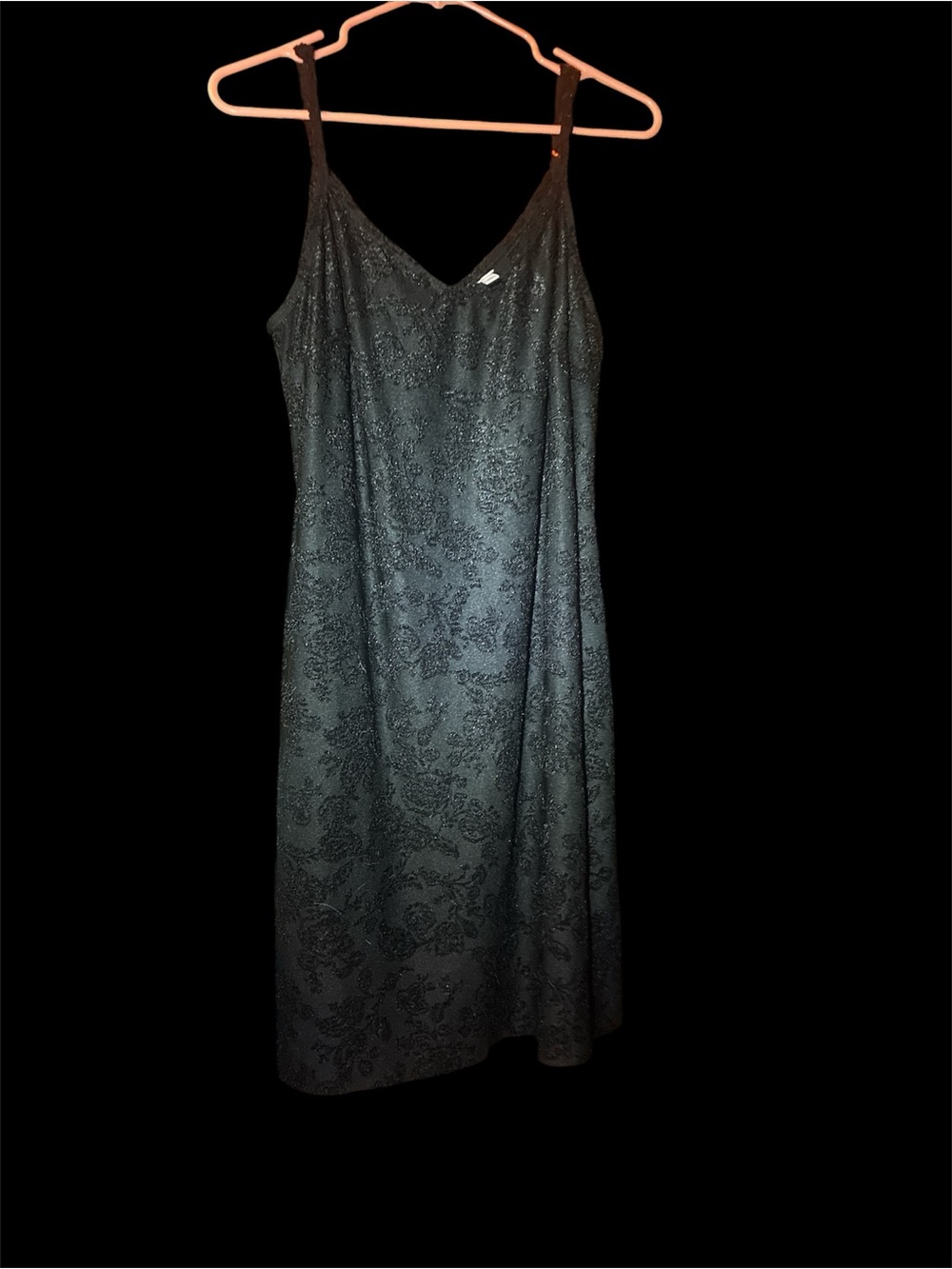 Vintage Y2K Xhilaration Black Velvet Burnout Floral Slip Dress